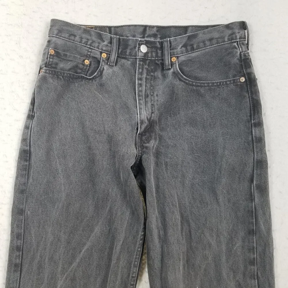 Levis 550 Relaxed Fit Jeans Mens 33x30 Gray Charcoal‎ Wash Tapered Denim Pants
